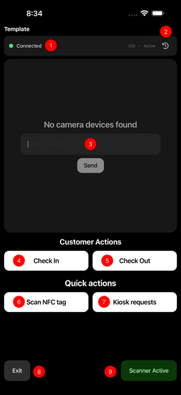 Staff App Interface - Check In